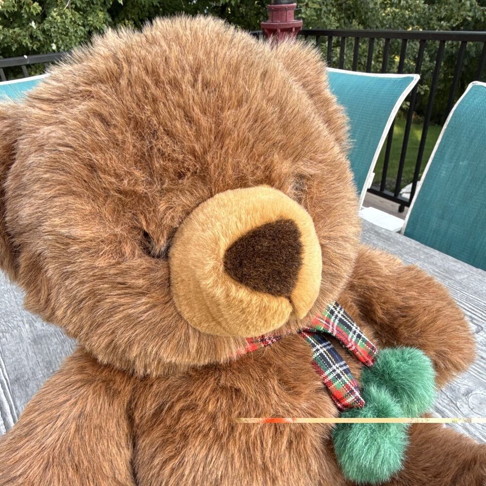 JCPenney 1995 The JCPenney Collection Brown Plush Teddy Bear with Scarf 23” - Picture 3 of 6